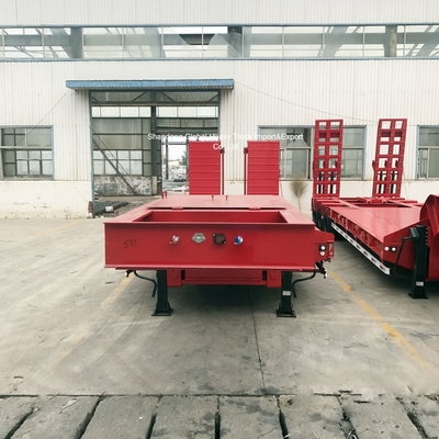 40-80 Tons Loading Capacity Low Bed Semi Trailer with 12R22.5 Tires and 50mm King Pin for Heavy Machinery Transport