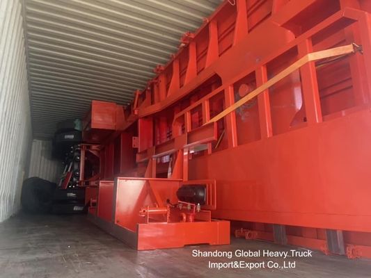 4-осный полуприцеп с пневматической подвеской и бортовой платформой для перевозки контейнеров