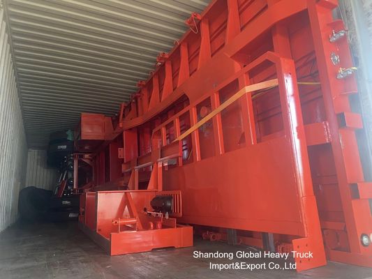 4-осный полуприцеп с пневматической подвеской и бортовой платформой для перевозки контейнеров