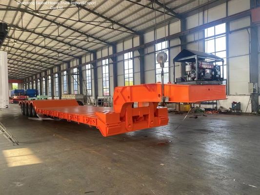 4-осный полуприцеп с пневматической подвеской и бортовой платформой для перевозки контейнеров