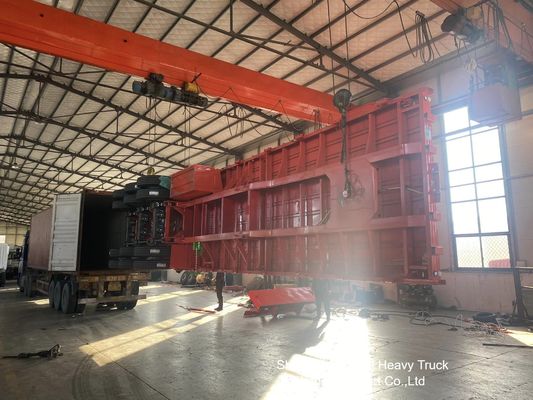 4-осный полуприцеп с пневматической подвеской и бортовой платформой для перевозки контейнеров